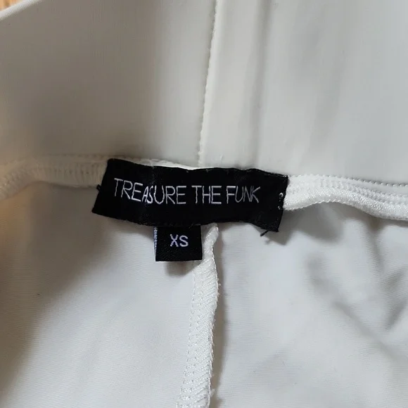 Treasure The Funk rave festival white rainbow sequin heart patterned flare pants - Picture 5 of 8